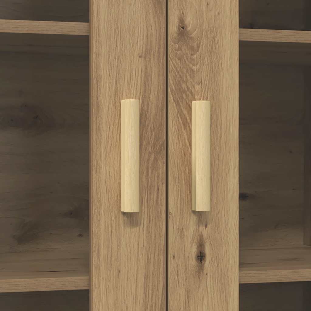 Κρεμαστό Ντουλάπι Τοίχου Αρτισιανή Δρυς 69,5x34x90εκ Επεξ. Ξύλο - Pakobazaar