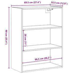 Ντουλάπι Τοίχου Κρεμαστό Παλιό Ξύλο 69,5 x 32,5 x 90 εκ. - Pakobazaar