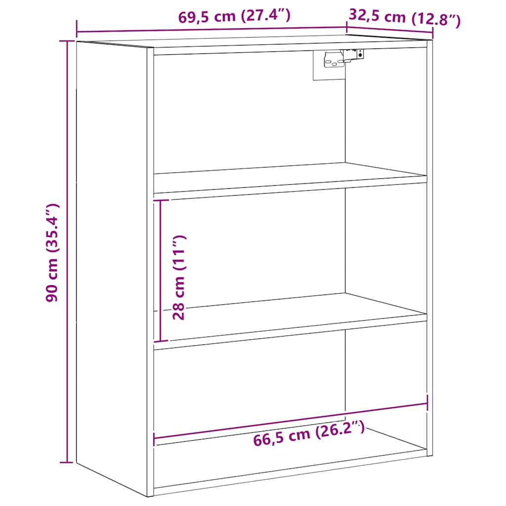 Ντουλάπι Τοίχου Κρεμαστό τεχνίτης Δρυς 69,5 x 32,5 x 90 εκ. - Pakobazaar