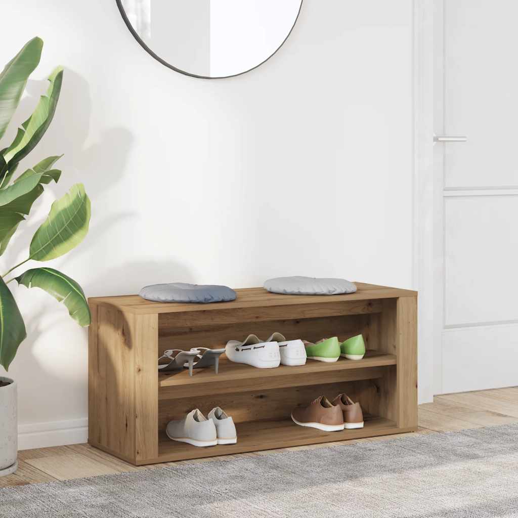 Πάγκος Παπουτσιών Artisan Δρυς 100x35x45 εκ. Επεξεργασμένο Ξύλο - Pakobazaar