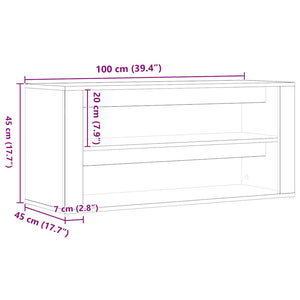 Πάγκος Παπουτσιών Artisan Δρυς 100x35x45 εκ. Επεξεργασμένο Ξύλο - Pakobazaar