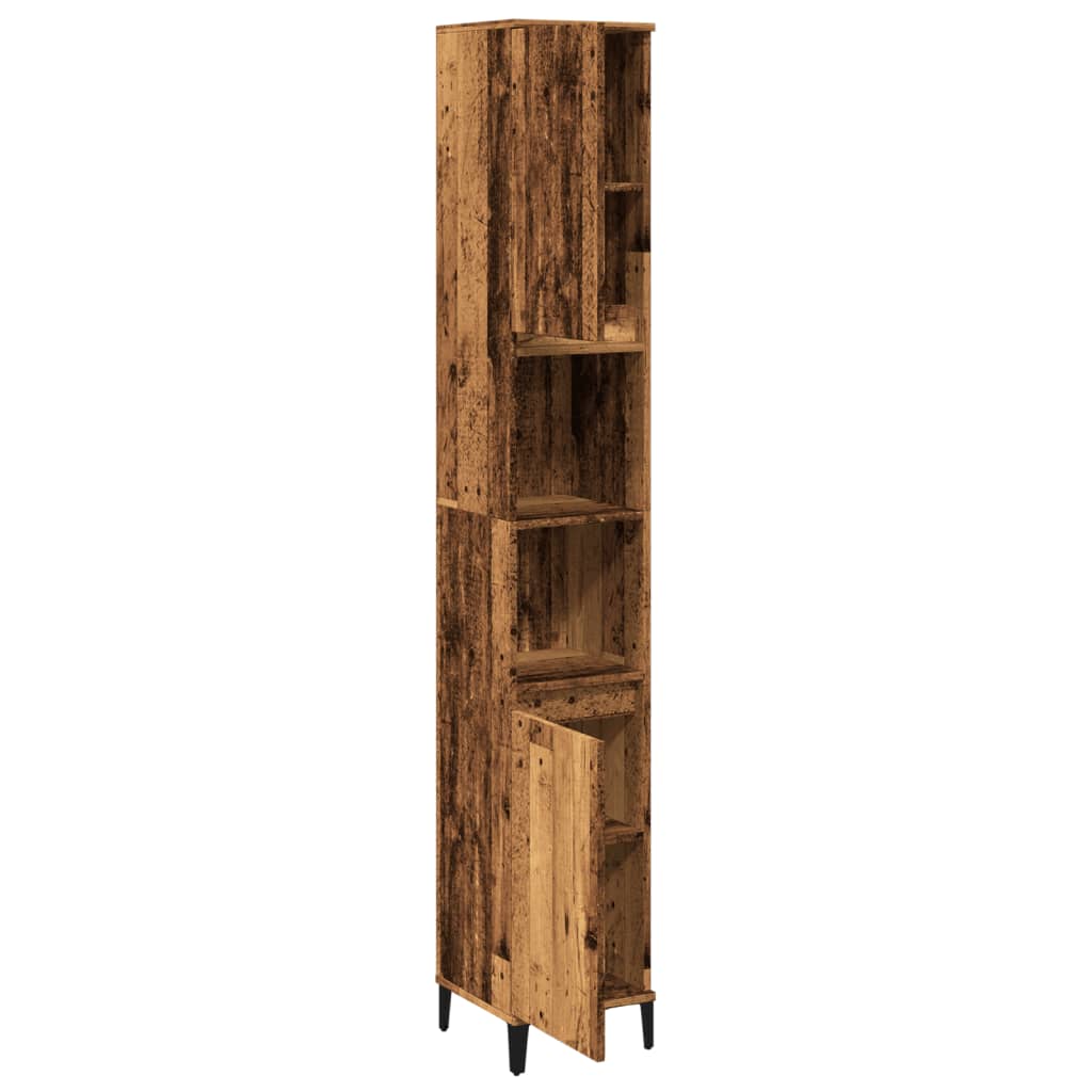 Ντουλάπι μπάνιου Παλιό ξύλο 30x30x190 cm Κατασκευασμένο ξύλο