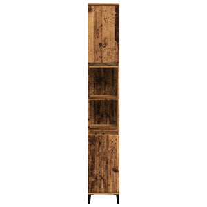 Ντουλάπι μπάνιου Παλιό ξύλο 30x30x190 cm Κατασκευασμένο ξύλο