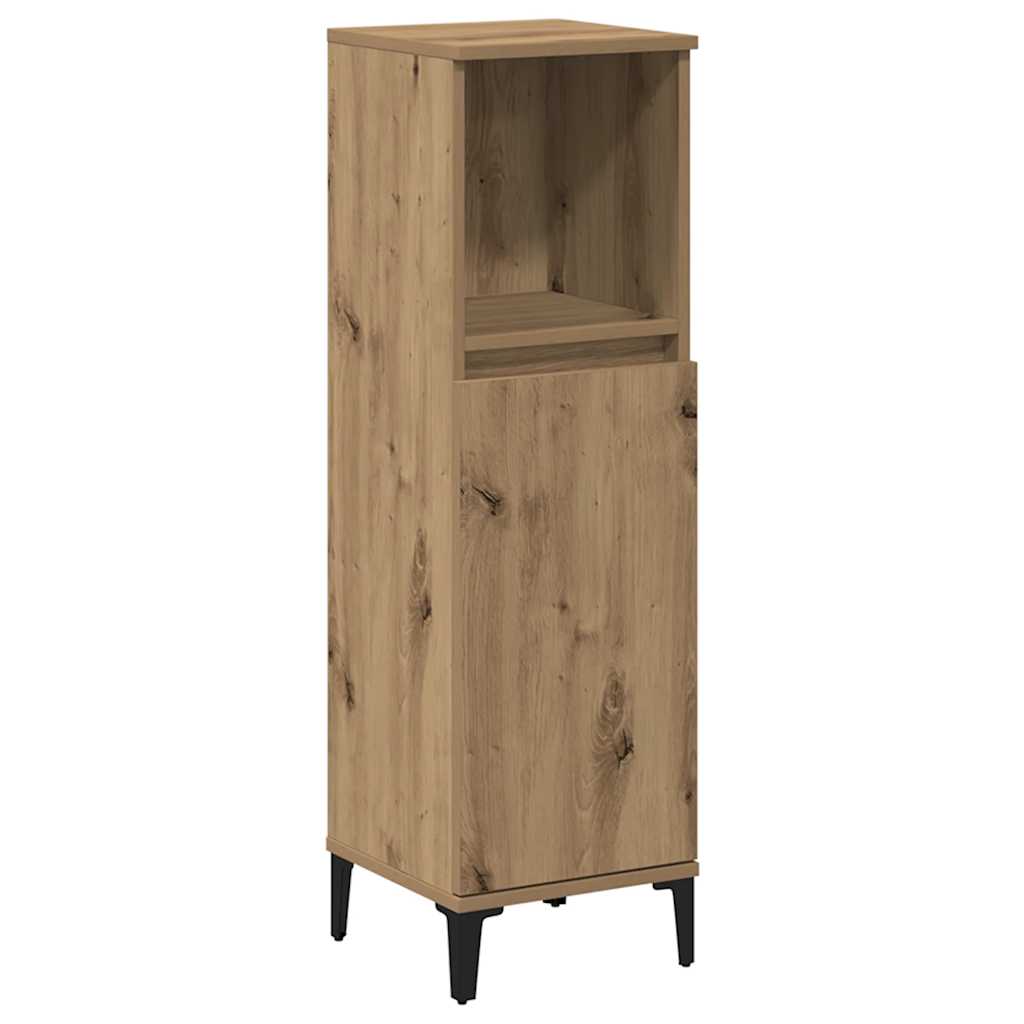 Ντουλάπι μπάνιου Δρυς τεχνίτης 30x30x100 cm Κατασκευασμένο ξύλο