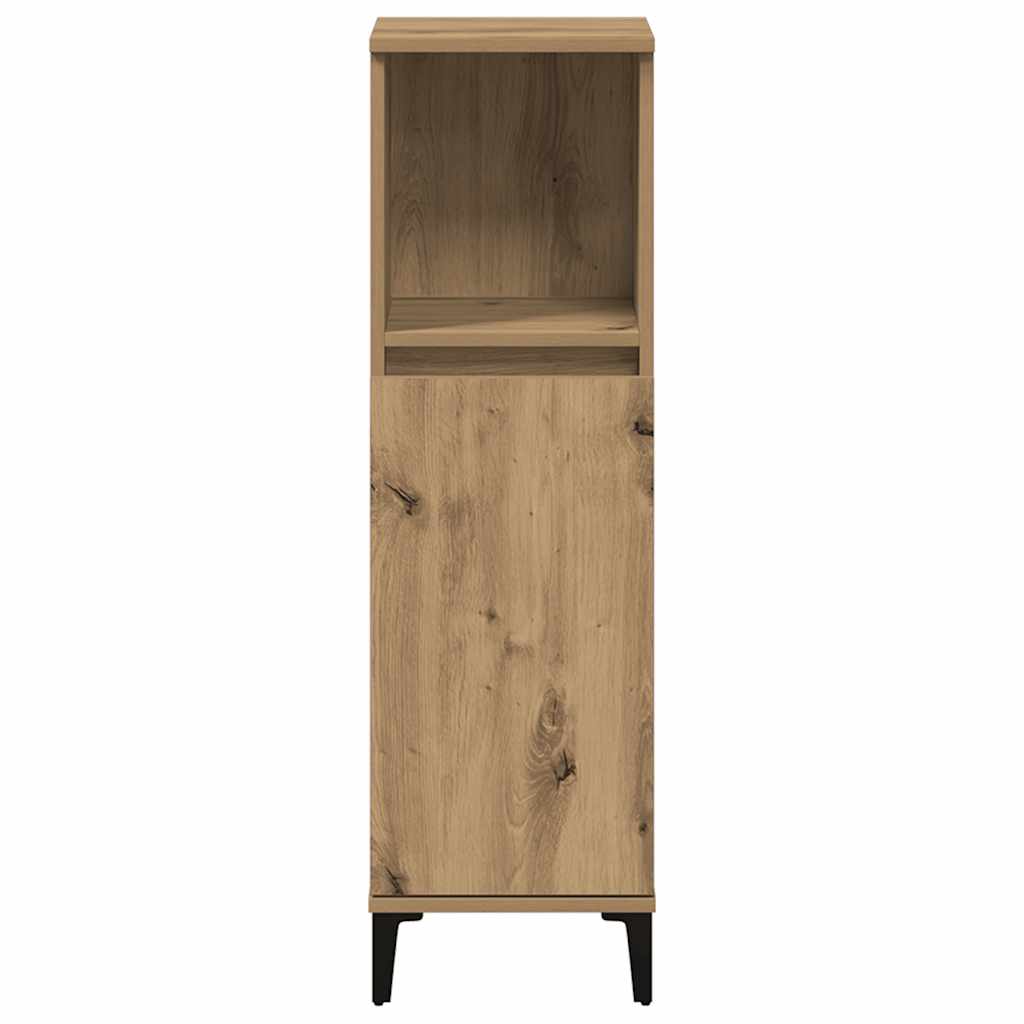 Ντουλάπι μπάνιου Δρυς τεχνίτης 30x30x100 cm Κατασκευασμένο ξύλο