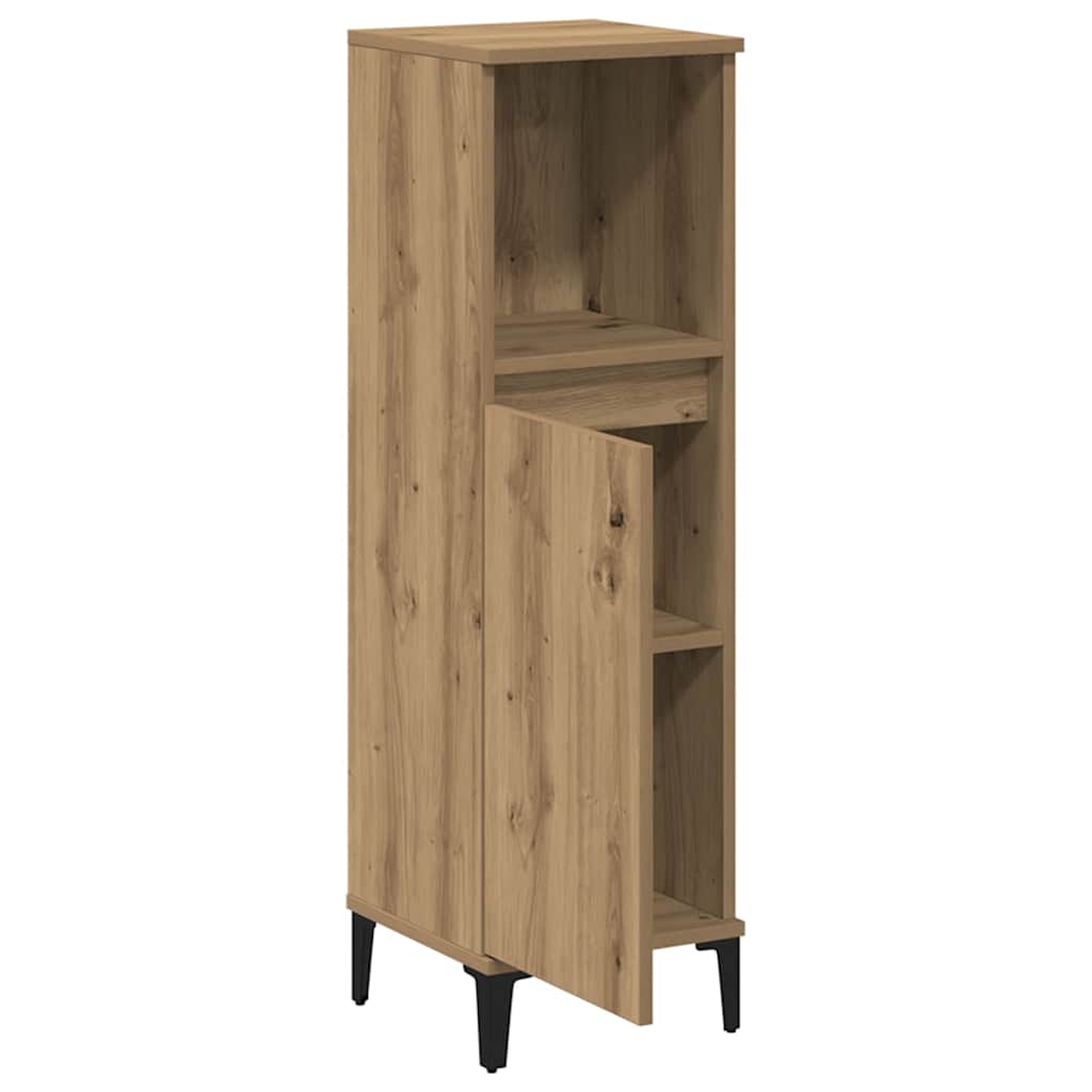 Ντουλάπι μπάνιου Δρυς τεχνίτης 30x30x100 cm Κατασκευασμένο ξύλο