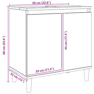 Ντουλάπι Νιπτήρα τεχνίτης Δρυς 58x33x60 εκ. Επεξεργασμένο Ξύλο