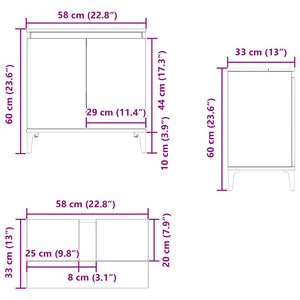 Ντουλάπι νιπτήρα Παλιό ξύλο 58x33x60 cm Κατασκευασμένο ξύλο - Pakobazaar