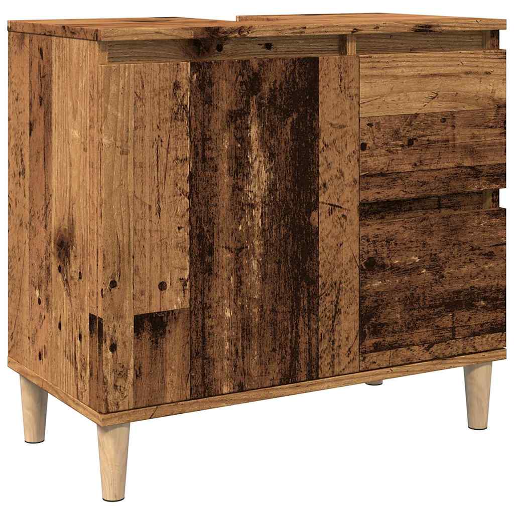 Ντουλάπι νιπτήρα Παλιό ξύλο 65x33x60 cm Κατασκευασμένο ξύλο