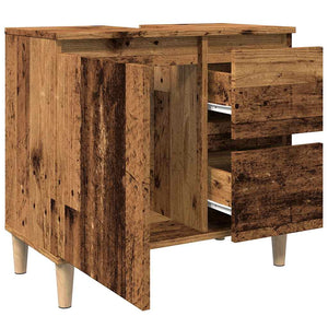 Ντουλάπι νιπτήρα Παλιό ξύλο 65x33x60 cm Κατασκευασμένο ξύλο