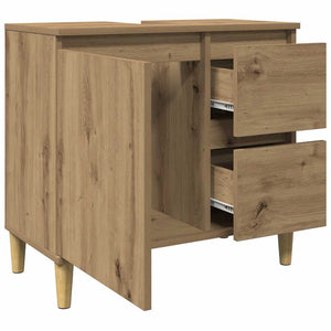 Ντουλάπι Νιπτήρα Αρτισιανή Δρυς 65x33x60 εκ. Επεξ. Ξύλο