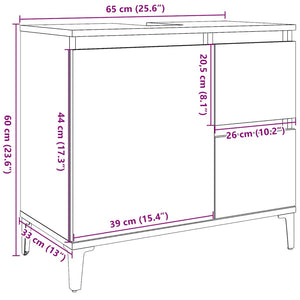 ντουλάπι νεροχύτη σκυρόδεμα γκρι 65x33x60cm κατασκευασμένο ξύλο - Pakobazaar