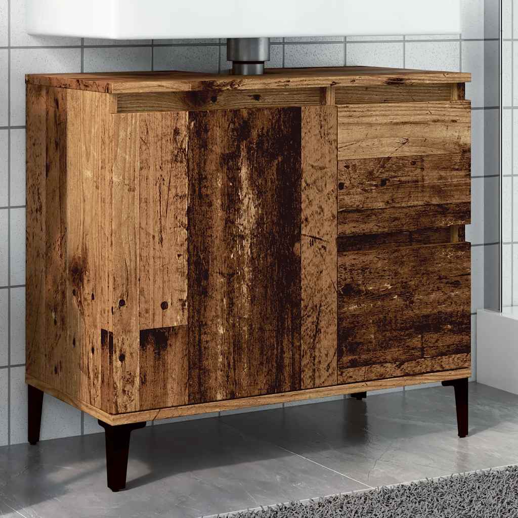 Ντουλάπι νιπτήρα Παλιό ξύλο 65x33x60 cm Κατασκευασμένο ξύλο - Pakobazaar
