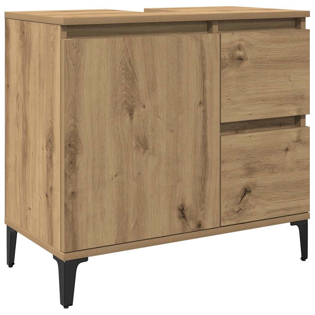 Ντουλάπι Νιπτήρα Αρτισιανή Δρυς 65x33x60 εκ. Επεξ. Ξύλο