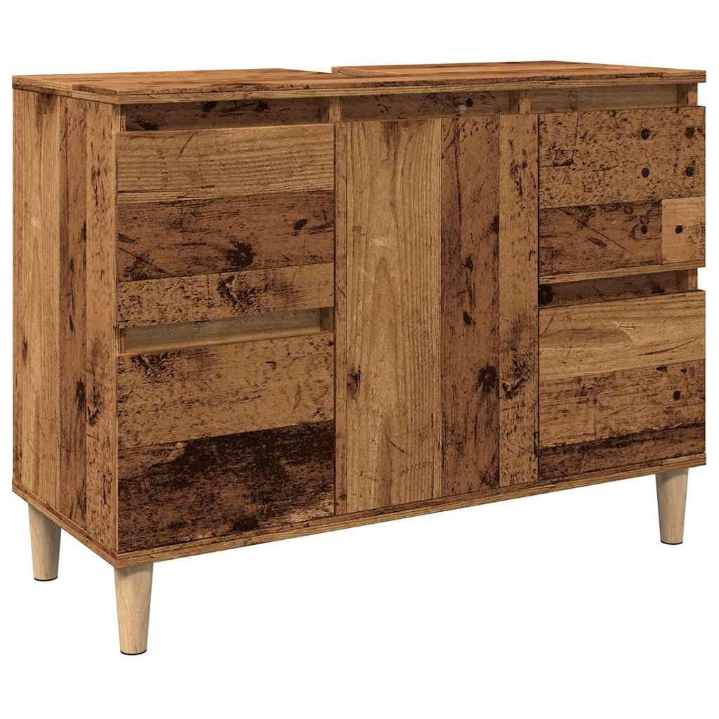 Ντουλάπι νιπτήρα Παλιό ξύλο 80x33x60 cm Κατασκευασμένο ξύλο