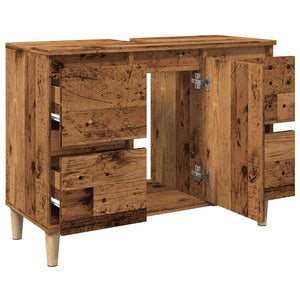 Ντουλάπι νιπτήρα Παλιό ξύλο 80x33x60 cm Κατασκευασμένο ξύλο