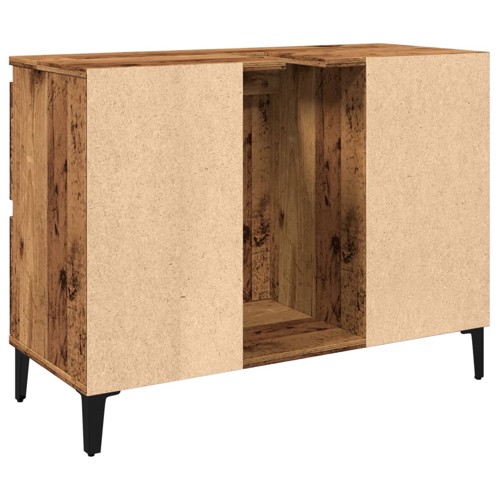Ντουλάπι νιπτήρα Παλιό ξύλο 80x33x60 cm Κατασκευασμένο ξύλο