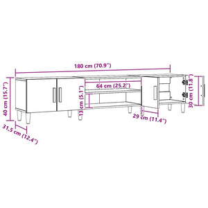 Έπιπλο Τηλεόρασης Αρτισιανή Δρυς 180x31,5x40εκ Επεξ. Ξύλο - Pakobazaar