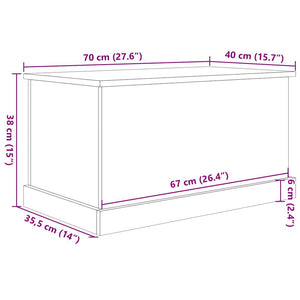 Κουτί Αποθήκευσης Όψη Παλαιού Ξύλου 70x40x38 εκ. Επεξ.Ξύλο - Pakobazaar