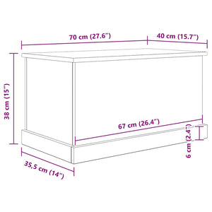 Κουτί Αποθήκευσης Αρτισιανή Δρυς 70x40x38 εκ. Επεξ.Ξύλο - Pakobazaar