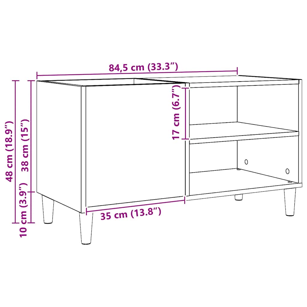 ντουλάπι δίσκων  Δρυς τεχνίτης 84,5x38x48 cm Κατασκευασμένο ξύλο
