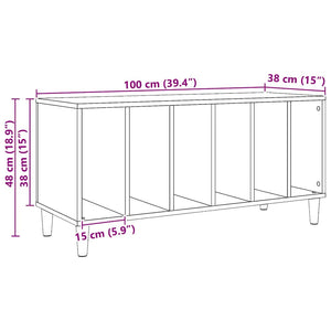 Έπιπλο Δίσκων τεχνίτης Δρυς 100x38x48 εκ από Επεξεργασμένο Ξύλο - Pakobazaar