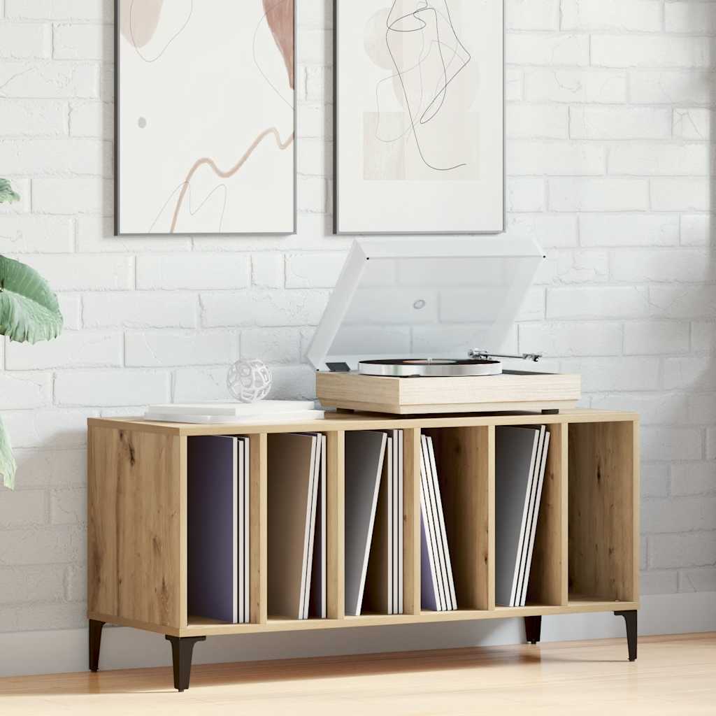 Έπιπλο Δίσκων τεχνίτης Δρυς 100x38x48 εκ από Επεξεργασμένο Ξύλο - Pakobazaar