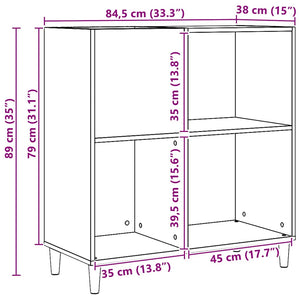Δισκοθήκη τεχνίτης Δρυς 84,5 x 38 x 89εκ από Επεξεργασμένο Ξύλο