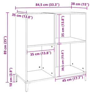 Δισκοθήκη Παλιό Ξύλο 84,5 x 38 x 89 εκ. από Επεξεργασμένο Ξύλο - Pakobazaar