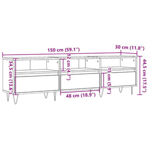 Έπιπλο Τηλεόρασης Παλιό Ξύλο 150x30x44,5 εκ. Επεξεργασμένο Ξύλο