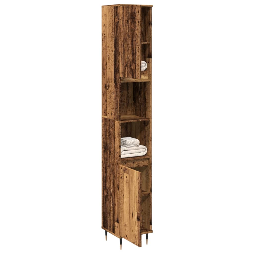 Ντουλάπι μπάνιου Παλιό ξύλο 30x30x190 cm Κατασκευασμένο ξύλο - Pakobazaar