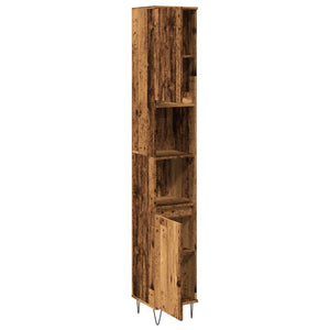 Ντουλάπι μπάνιου Παλιό ξύλο 30x30x190 cm Κατασκευασμένο ξύλο
