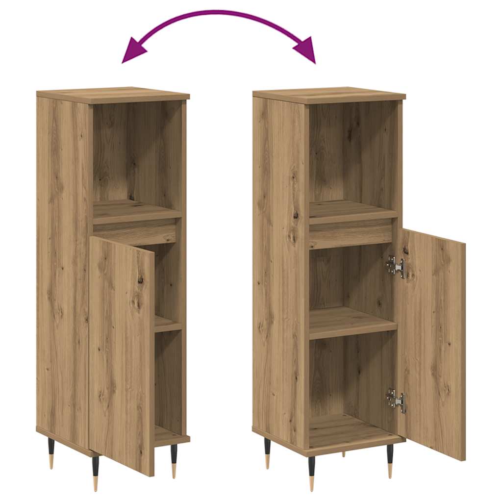 Ντουλάπι μπάνιου Δρυς τεχνίτης 30x30x100 cm Κατασκευασμένο ξύλο - Pakobazaar