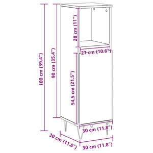 Ντουλάπι μπάνιου Δρυς τεχνίτης 30x30x100 cm Κατασκευασμένο ξύλο - Pakobazaar