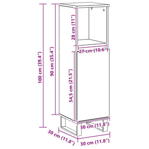 Ντουλάπι μπάνιου Δρυς τεχνίτης 30x30x100 cm Κατασκευασμένο ξύλο - Pakobazaar
