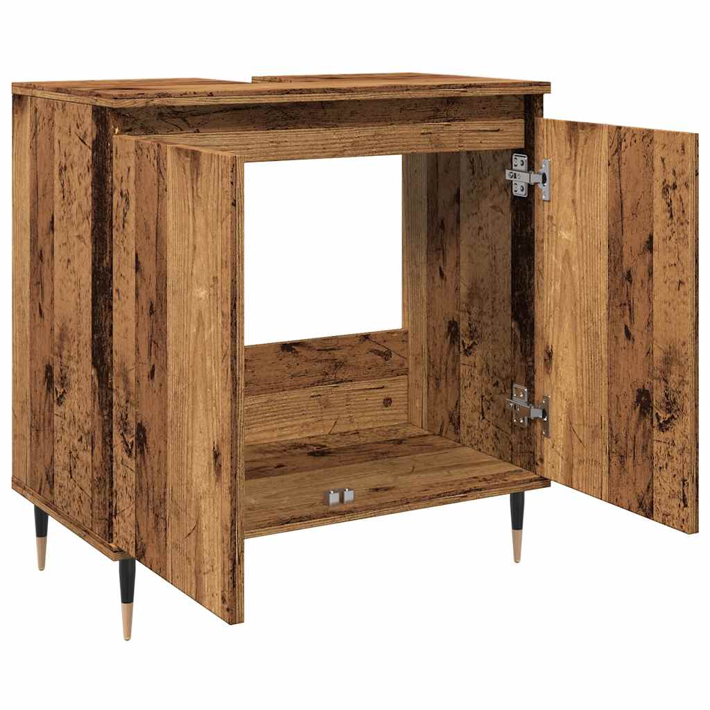 Ντουλάπι μπάνιου Παλιό ξύλο 58x33x60 cm Κατασκευασμένο ξύλο