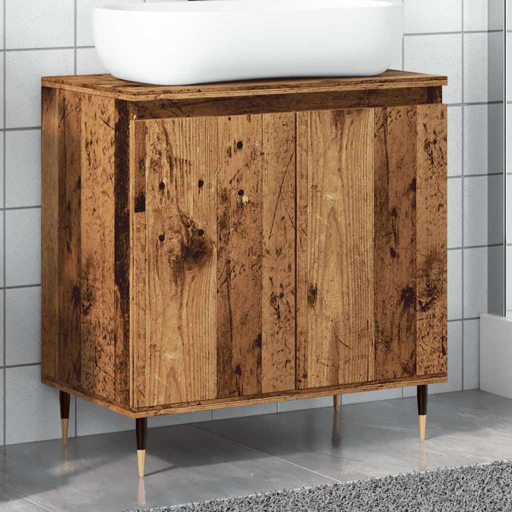 Ντουλάπι μπάνιου Παλιό ξύλο 58x33x60 cm Κατασκευασμένο ξύλο