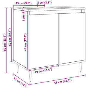 Ντουλάπι μπάνιου Δρυς τεχνίτης 58x33x60 cm Κατασκευασμένο ξύλο - Pakobazaar