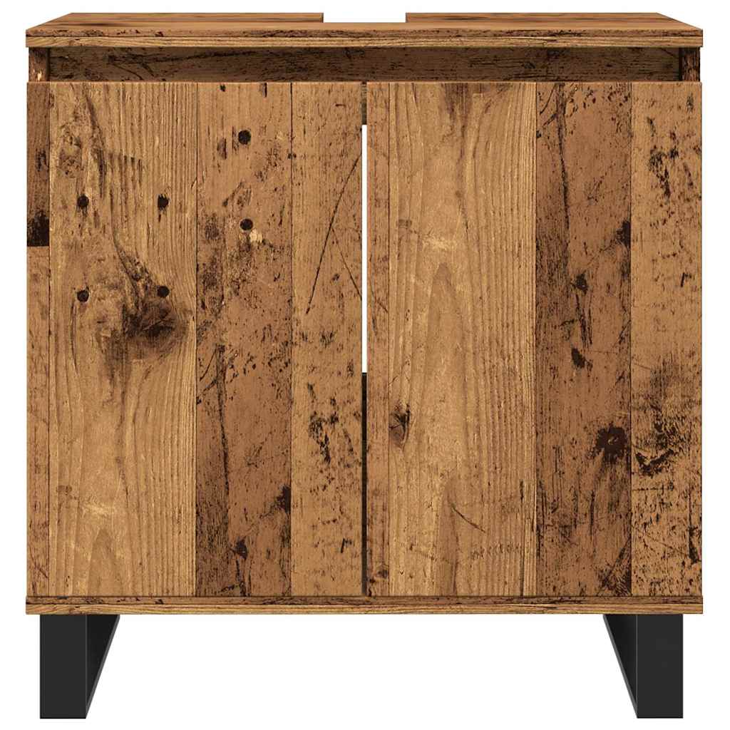 Ντουλάπι μπάνιου Παλιό ξύλο 58x33x60 cm Κατασκευασμένο ξύλο - Pakobazaar