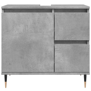 Ντουλάπι Μπάνιου Γκρι Σκυροδέματος 65x33x60 εκ. Επεξ. Ξύλο