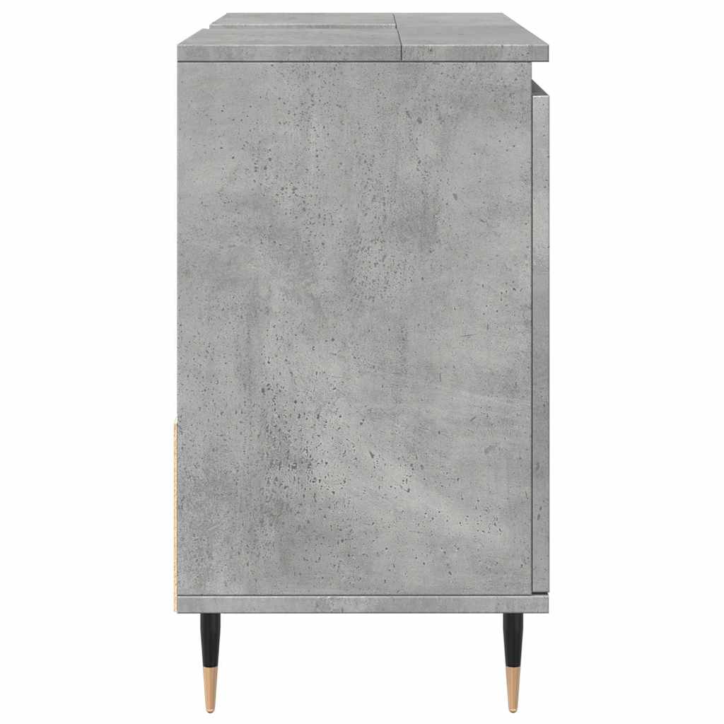 Ντουλάπι Μπάνιου Γκρι Σκυροδέματος 65x33x60 εκ. Επεξ. Ξύλο