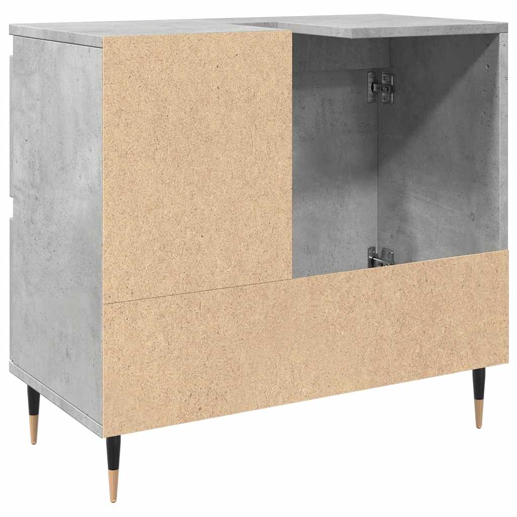 Ντουλάπι Μπάνιου Γκρι Σκυροδέματος 65x33x60 εκ. Επεξ. Ξύλο