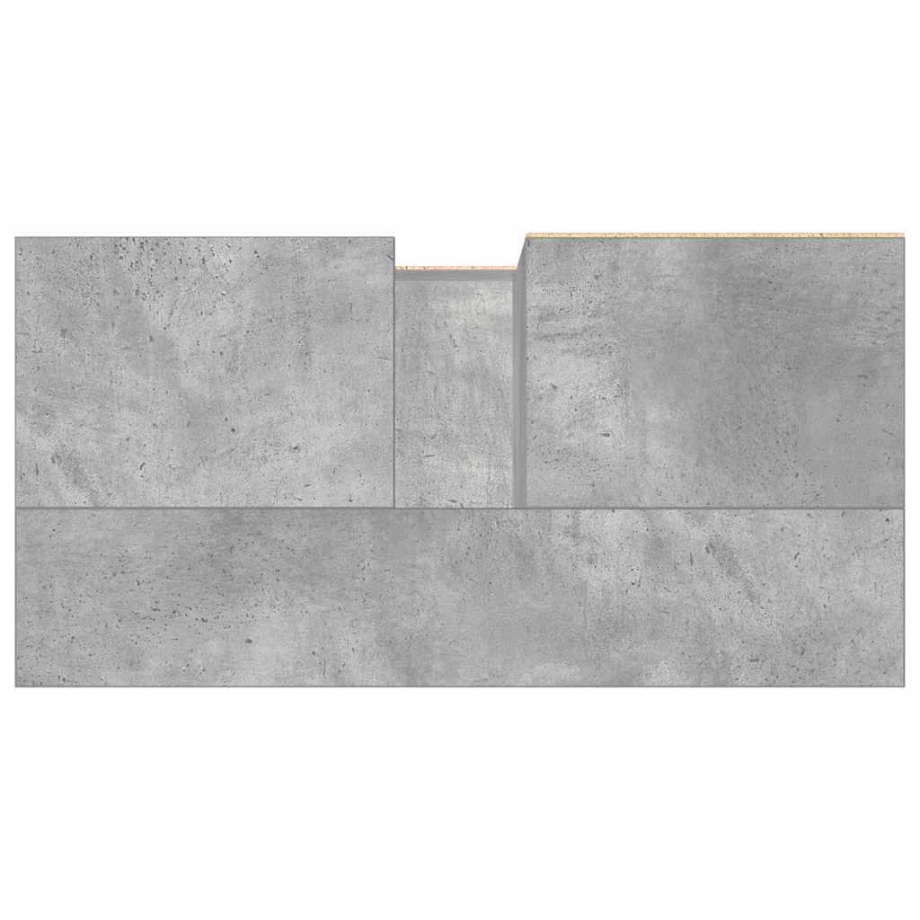 Ντουλάπι Μπάνιου Γκρι Σκυροδέματος 65x33x60 εκ. Επεξ. Ξύλο