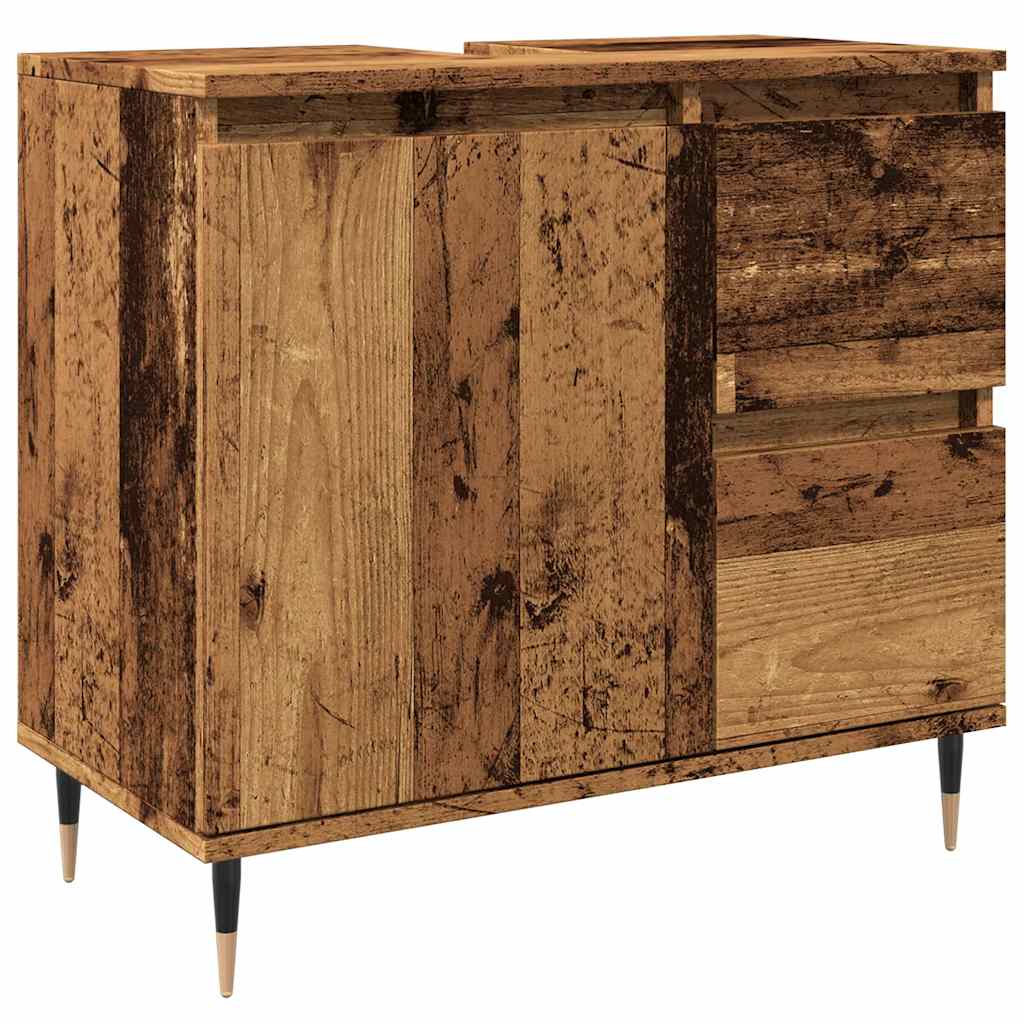 Ντουλάπι μπάνιου Παλιό ξύλο 65x33x60 cm Κατασκευασμένο ξύλο - Pakobazaar