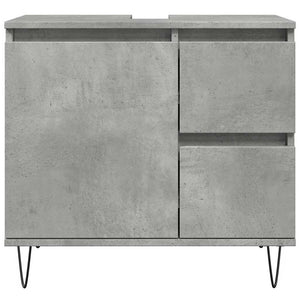 Ντουλάπι Μπάνιου Γκρι Σκυροδέματος 65x33x60 εκ. Επεξ. Ξύλο