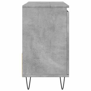 Ντουλάπι Μπάνιου Γκρι Σκυροδέματος 65x33x60 εκ. Επεξ. Ξύλο