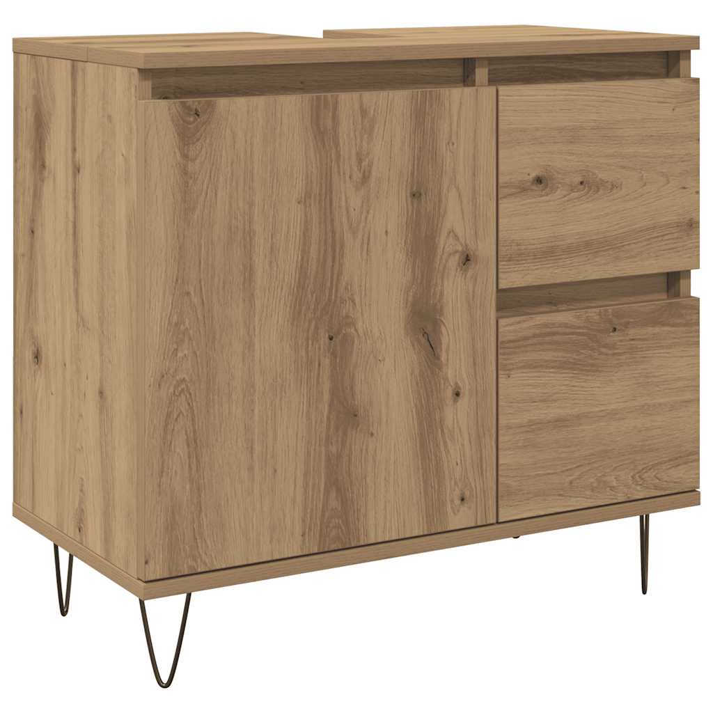 Ντουλάπι Νιπτήρα Μπάνιου Αρτισιανή Δρυς 65x33x60 εκ. Επεξ. Ξύλο - Pakobazaar
