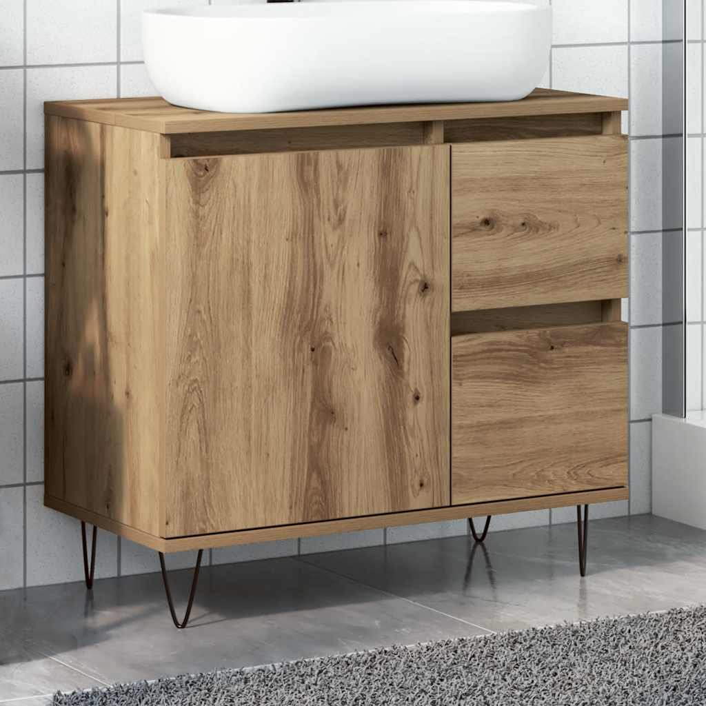 Ντουλάπι Νιπτήρα Μπάνιου Αρτισιανή Δρυς 65x33x60 εκ. Επεξ. Ξύλο - Pakobazaar