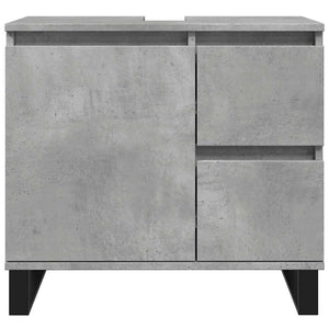 Ντουλάπι Μπάνιου Γκρι Σκυροδέματος 65x33x60 εκ. Επεξ. Ξύλο