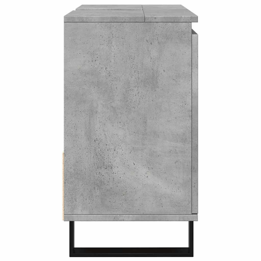 Ντουλάπι Μπάνιου Γκρι Σκυροδέματος 65x33x60 εκ. Επεξ. Ξύλο